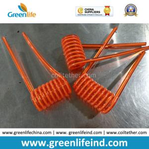 China Plastic White Cord Core Orange PU Coating Fashion Short Spiral Cables factory