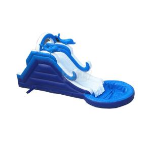 China Tarpaulin Blue Wave Inflatable Climbing Water Slide 10x3.5x4.3m factory