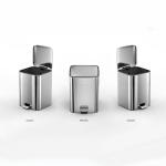 LOGO PRINT Allowed 18L Stainless Steel Soft Close Square Pedal Trash Bin Waste