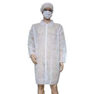 China Customized Unisex Waterproof Non Woven Disposable White Lab Coats factory
