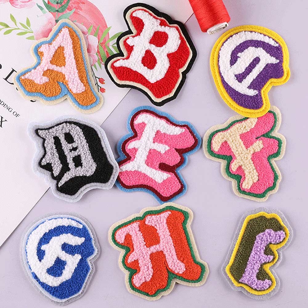 3D Applique​ Custom Iron On Patches , 26 Letters Embroidery Patches For Jackets