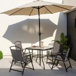 Mail Packing Square Dining Table and Teslin Chair Set for Outdoor Garden Cafe