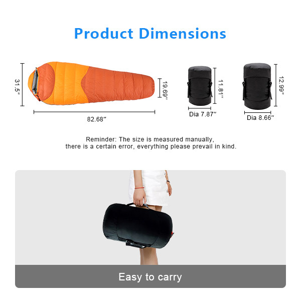 Lightweight Mummy Camping Sleeping Bags Down Mummy Bag For Backpacking