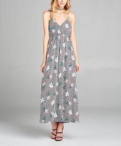 China Chinese Clothing Manufacturers Black Stripe Sexy Maxi Dress Floral Ladies factory