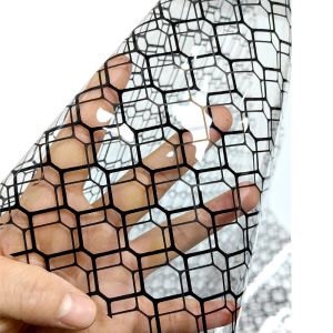 ESD Double Sided Transparent PVC Grid Curtain 0.3mmx1.37mx30m
