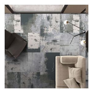 Graphic Pattern Nylon Fiber Printed Carpet Tiles With PVC Backing