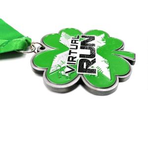 China four leaf clover virtual Custom Running Medals factory