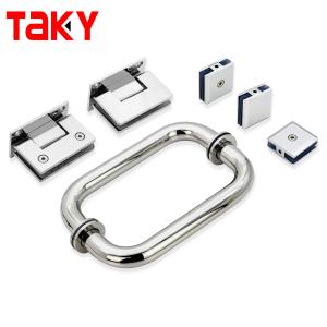 China 1.0mm Pipe Thickness Stainless Steel D Type Glass Door Pull Handle for Hotel Shower Room factory
