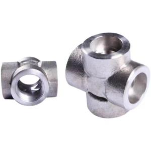 China Forged 304 Stainless Steel 4 Way Cross Pipe Fitting Connector WZ 3/8&quot; BSP Female Thread factory