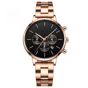 China Sport Alloy Quartz Watch Ladies Steel Solid Band Minimalist Waterproof Watch factory