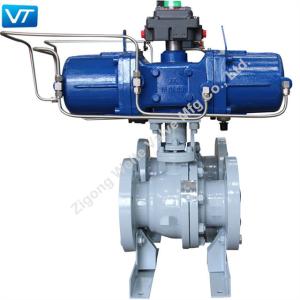 China 4&quot; WCB Pneumatic Operated Ball Valve F316 STL Seat Class 300 factory