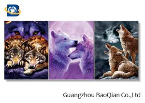 China Wolf 3D Animals Images , 3D Animated Pictures Stereograph Printing PVC/MDP Frame factory