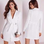 Fall White Blazer Dress Women Clothing