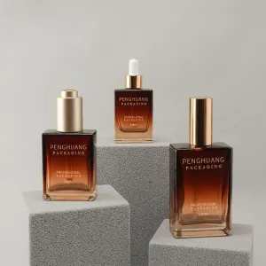 China Leak Proof Transparent Glass Serum Oil Bottle For Cosmetics on sale