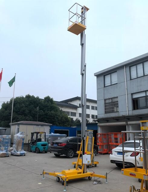 Industrial 6m Hydraulic Lift Aluminum Aerial Work Platform Single Mast