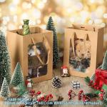 Kraft Shopping Bags With Handles For Present, Festivals Party Gift Bags With