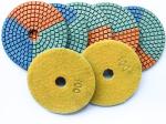 Round Shape Diamond Resin Polishing Pads Wear Resistance Three Color In One