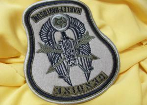 China Custom Flag 3D Born To Be Mild Logo Embroidered Neck Patch Reusable factory