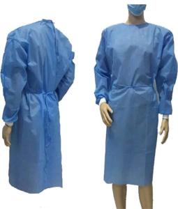China SMS Non Woven Fluid Resistant Isolation Gown With Cuff factory