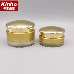 China 15-50g Cosmetic Cream Jar Glass Mushroom Round Cap Double Wall factory