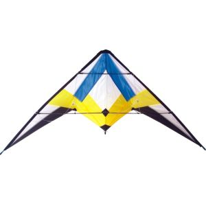 Variability of the diamond stunt kite fish sharp style with beach