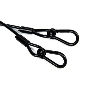 China Black Color Pu Lasso Wire Rope With High Strength factory