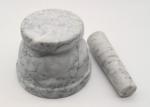 Customized Natural Stone Mashing Bowl Well Designed Nice White With Vein
