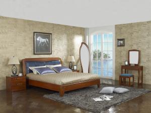 China New design Upholstered headboard Bedroom furniture set By ISO9001 and FSC china factory with Mirror stand and Dresser factory