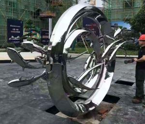 China Contemporary Mirror Fish Group Garden Metal Art Sculpture factory
