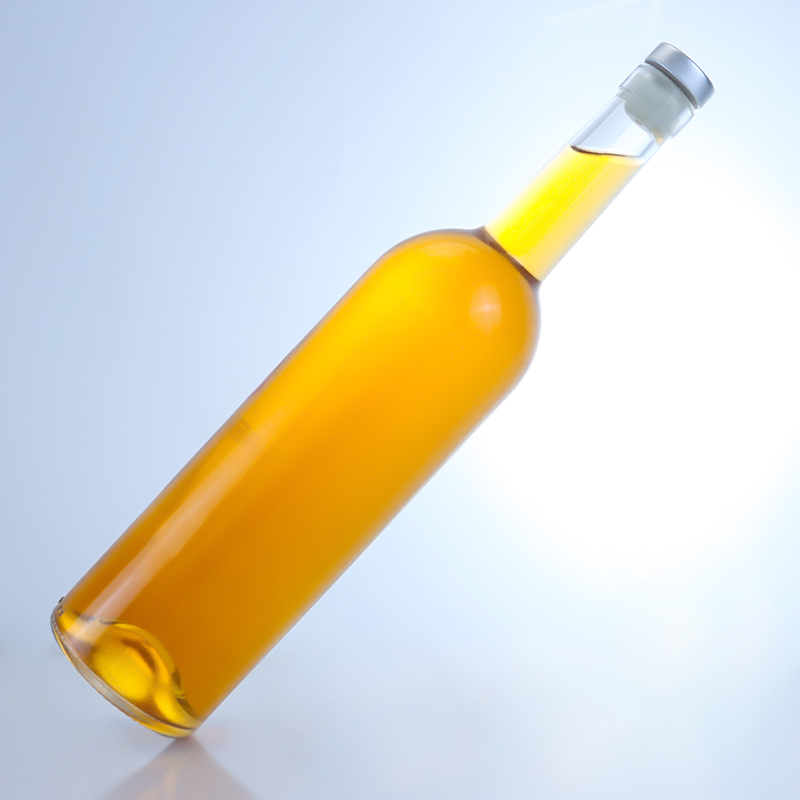 Customized Logo Glass Bottle for 750ml Long Neck Clear Flint Gin Rum Champagne Liquor