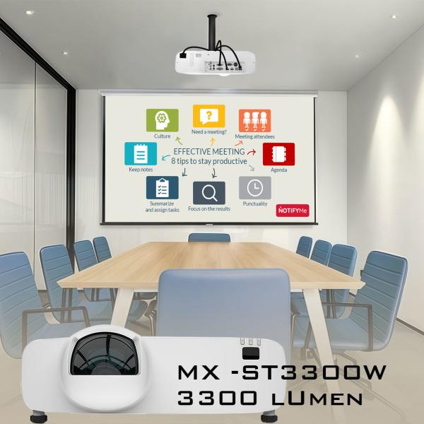3300 Lumen Short Throw Laser Projector with WXGA Resolution For Meeting Room