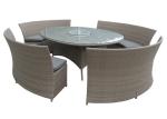 Contemporary PE Rattan Dining Outdoor Table Chairs