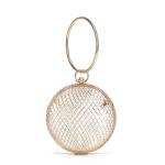 Ball Shape Clutch Purse Party Handbag Rhinestone Ring Handle ODM OEM