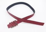 Women Fashion Shiny Red Dressy Rhinestone Belts Customized Size 95 - 125cm