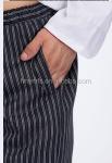 Kitchen Unisex Chef Work Pants High Waist With Zipper 100 Cotton