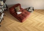 Brown Non-Slip 600x1200mm Fishbone Wooden Porcelain Tiles For Living Room Wear
