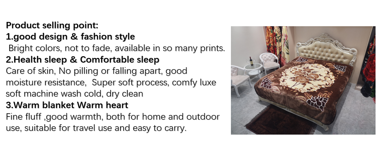 1kg-6kg Heavy Weight Mink Raschel Blanket for Winter Single and Double Layer Pattern