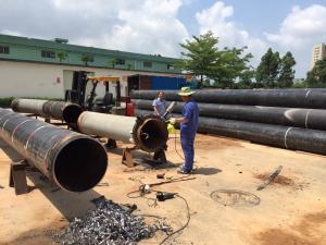 China Professional Pneumatic Pipe Cutting Beveling Machine For Process Plant / Fabrication factory