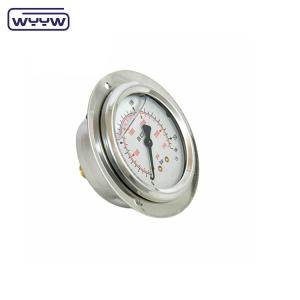China EN837-1 panel mount 25 bar 63mm front flange oil filled pressure gauge factory