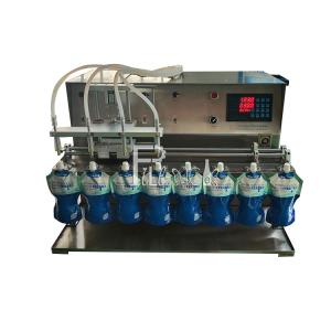 China Semi Automatic Stand Up Pouch Water Filling Machine Desktop 10 Nozzles Juice Milk factory