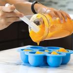 Cute Flower Shaped Food Grade High Quality Silicone Egg Bites Mold With Plastic