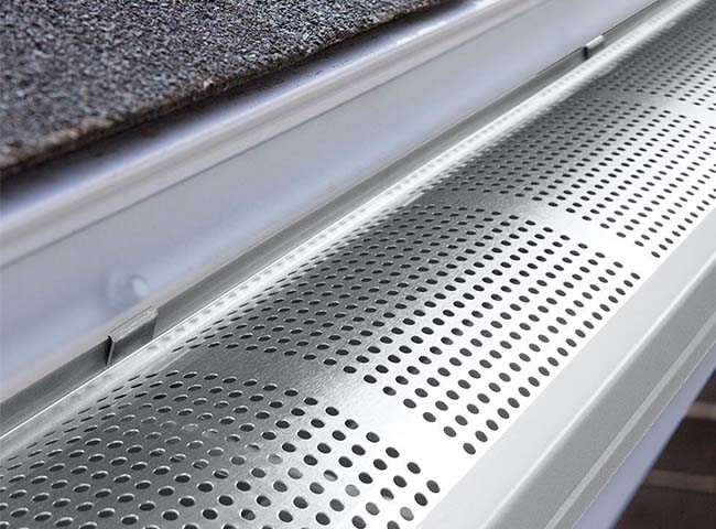 Stainless Steel or Aluminum Perforated Metal Leaf Guards Also Known As Gutter Covers