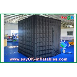 Portable Photo Booth 2.4m Black Inflatable Photo Booth , LED Light Inflatable