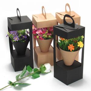 China Custom Size Accepted Kraft Paper Packaging Gift Box for Flowers Bouquet Arrangement factory
