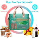 Women Pure Color Insulated Lunch Box With Detachable Shoulder Strap