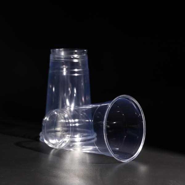 Clear Plastic PET Cup Bubble Tea Disposable Cups BPA Free For Cold Beverages
