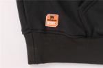 Black Towel Embroidered Mens Hoodie 320gram 65% Polyester 35% Cotton