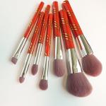 Exquisite Cosmetic Brush High Flexibility Hair Red Plastic Handle Face brushes