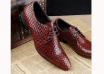 Mens Burgundy Dress Shoes Vintage Italian Goodyear Welted Full Grain Leather