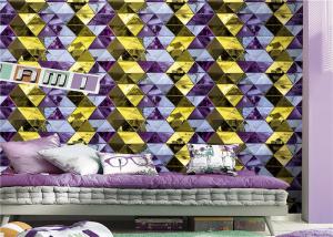 China Modern Geometric Wallpaper Washable Diamond Pattern For Lounge Room factory